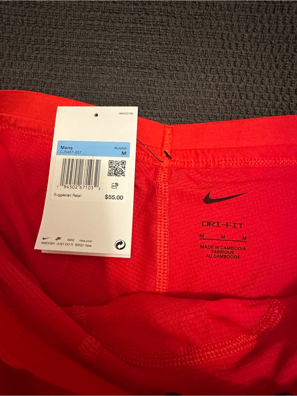 Nike 5” Standard Length Men’s Running Shorts Red Medium (M) - Picture 4 of 5